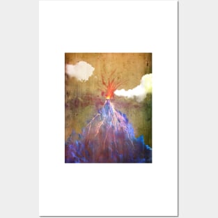 Abstract volcano eruption Posters and Art